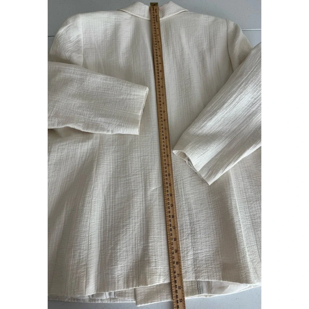 NWOT Talbots Petite Plus Women's 20W Ivory Double Breasted Blazer Lined Pockets